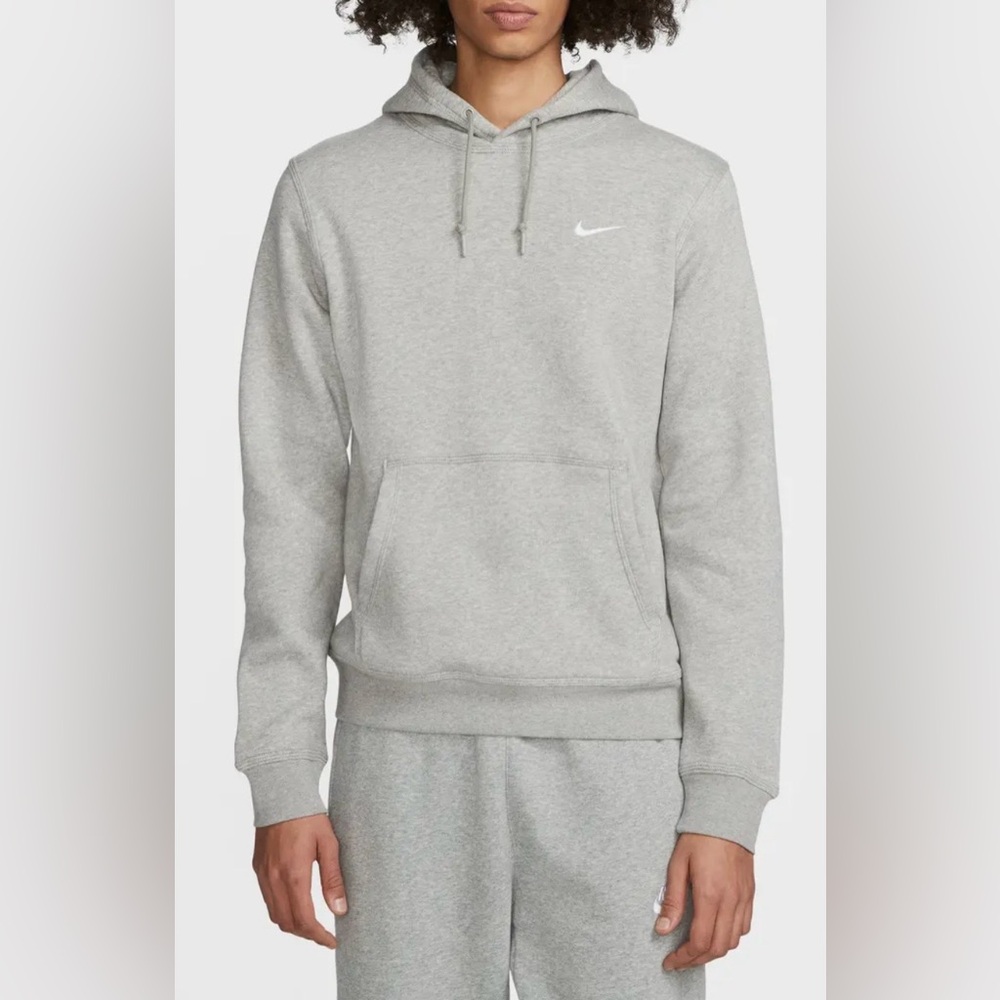 Brand New Nike Men's Light Gray Swoosh Pullover Hoodie